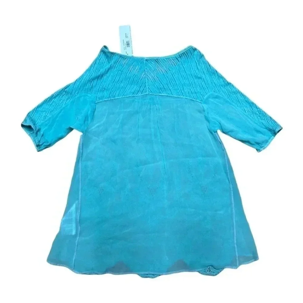 NWT‎  Elisa Cavaletti Teal Lace Tee - Picture 2 of 6